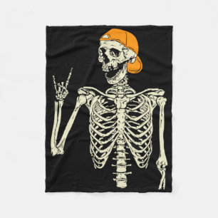 Rocker Skeleton Cap Skater Coola Halloween Punk Ro Fleecefilt