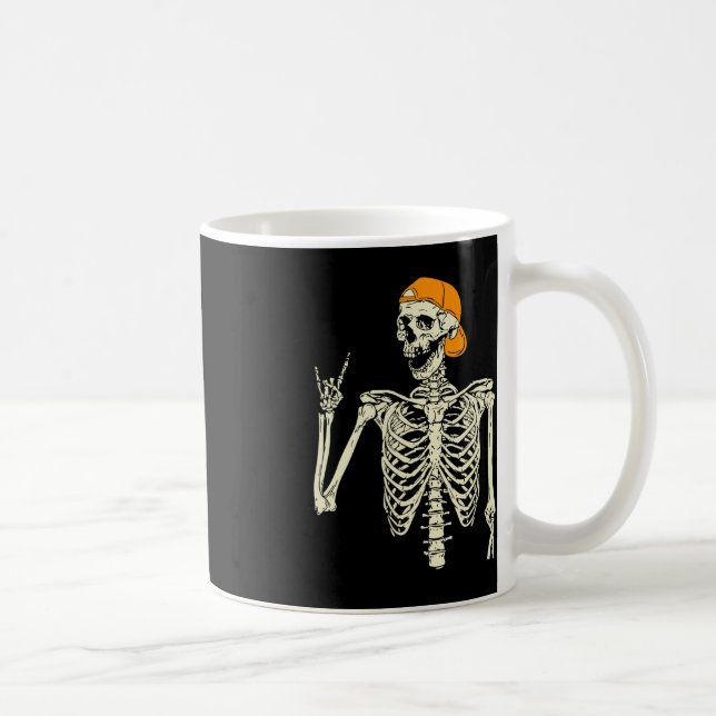 Rocker Skeleton Cap Skater Coola Halloween Punk Ro Kaffemugg (Höger)