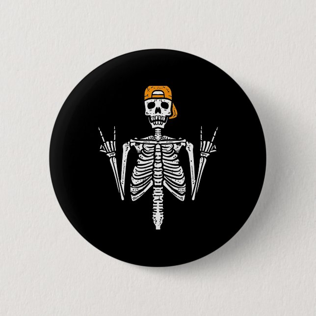 Rocker Skeleton Cap Skater Coola Halloween Punk Ro Knapp (Framsida)