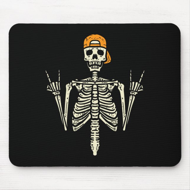 Rocker Skeleton Cap Skater Coola Halloween Punk Ro Musmatta (Framsidan)