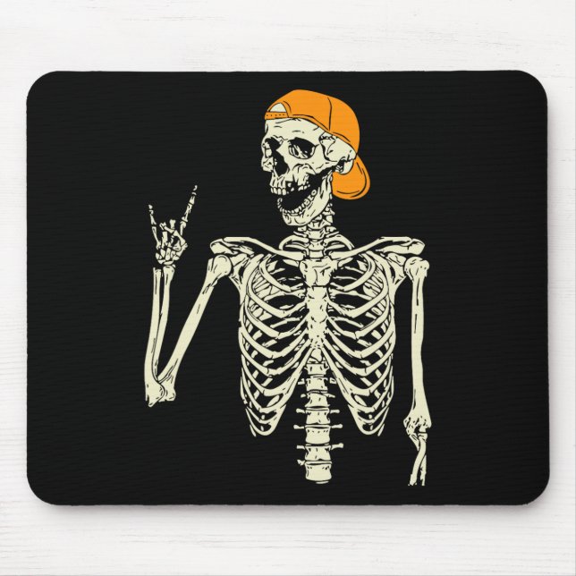 Rocker Skeleton Cap Skater Coola Halloween Punk Ro Musmatta (Framsidan)