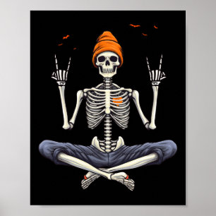 Rocker Skeleton Cap Skater Coola Halloween Punk Ro Poster