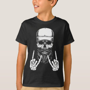 Rocker Skeleton Cap Skater Coola Halloween Punk Ro T Shirt