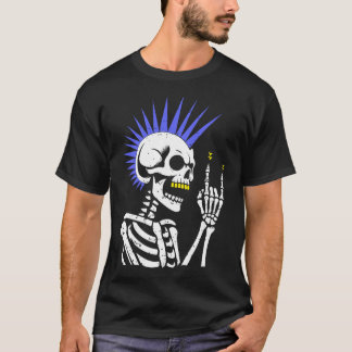 Rocker Skeleton Cap Skater Coola Halloween Punk T Shirt
