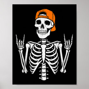Rocker Skeleton Halloween Sten Costume Cap Skater Poster