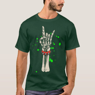 Rocker Skeleton Hand Rock On Costume Halloween T Shirt