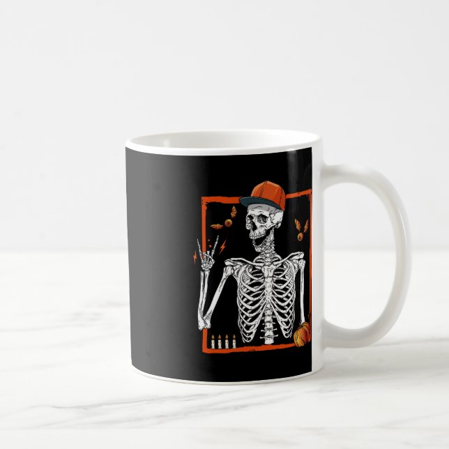 Rocker Skeleton Hand Sten på Costume Funny Hallowe Kaffemugg (Höger)