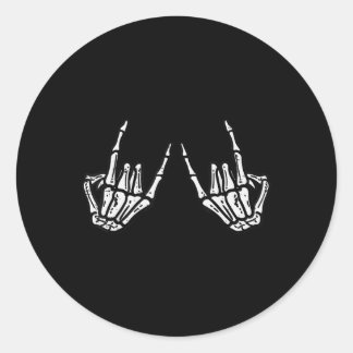 Rocker Skeleton Hand Sten på Costume Funny Hallowe Runt Klistermärke