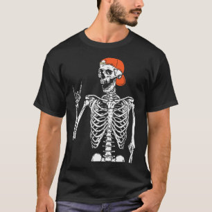 Rocker Skeleton Hand Sten på Costume Funny Hallowe T Shirt
