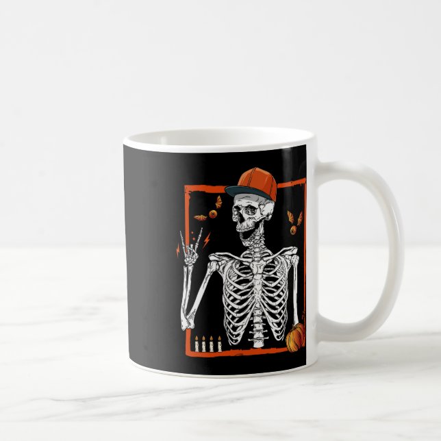 Rocker Skeleton Hand Sten på Costume Roligt Hallow Kaffemugg (Höger)