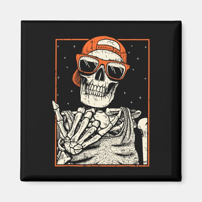 Rocker Skeleton Hand Sten på Costume Roligt Hallow Magnet (Framsidan)