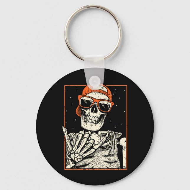 Rocker Skeleton Hand Sten på Costume Roligt Hallow Nyckelring (Framsida)