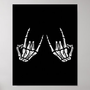 Rocker Skeleton Hand Sten på Costume Roligt Hallow Poster