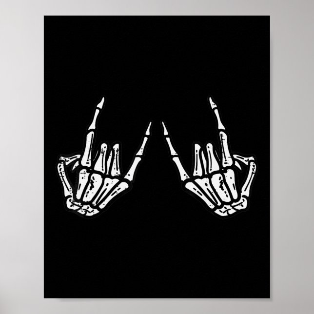 Rocker Skeleton Hand Sten på Costume Roligt Hallow Poster (Framsidan)
