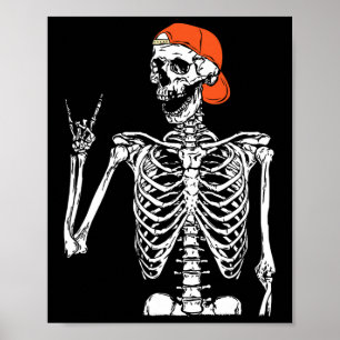 Rocker Skeleton Hand Sten på Costume Roligt Hallow Poster