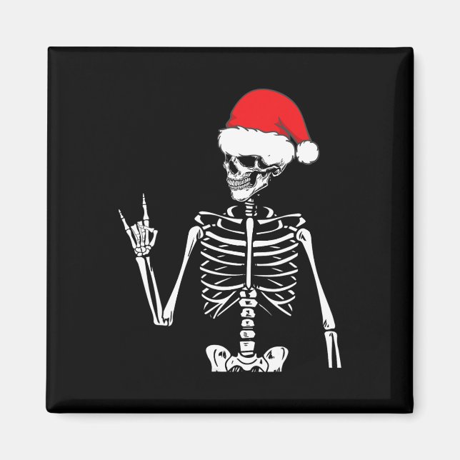 Rocker Skeleton Hand Sten på Costume Roligt jul Magnet (Framsidan)