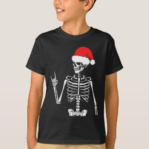 Rocker Skeleton Hand Sten på Costume Roligt jul T Shirt