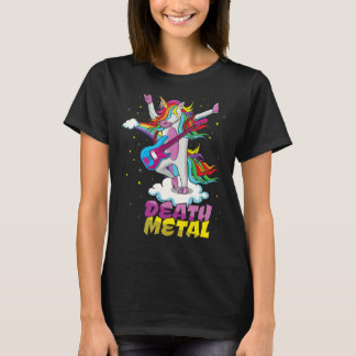 Rocker Unicorn Rainbow Metall Music Guitarist Meta T Shirt