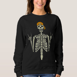 Rockerskate Skelett Keps Cool Halloween Punk Män T Shirt