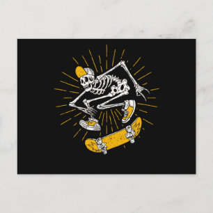 Rockerskridsko Skeleton Keps Cool Halloween Punk Vykort