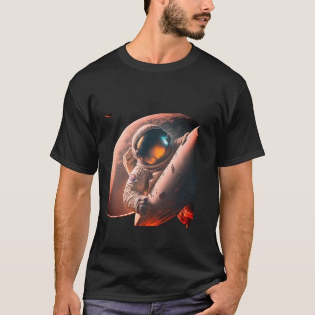 Rocket Astronaut T-Shirt 🚀 | Utforska universum (Framsida)