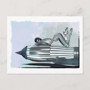 Rocket Babe Postcard Vykort