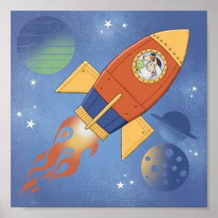 Rocket Blast Av! Boys Room Poster