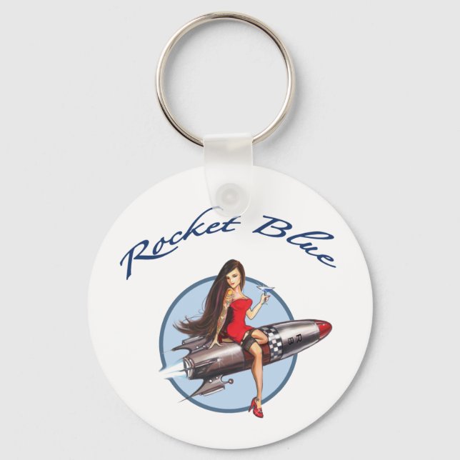 Rocket Blue Keychain Nyckelring (Framsida)