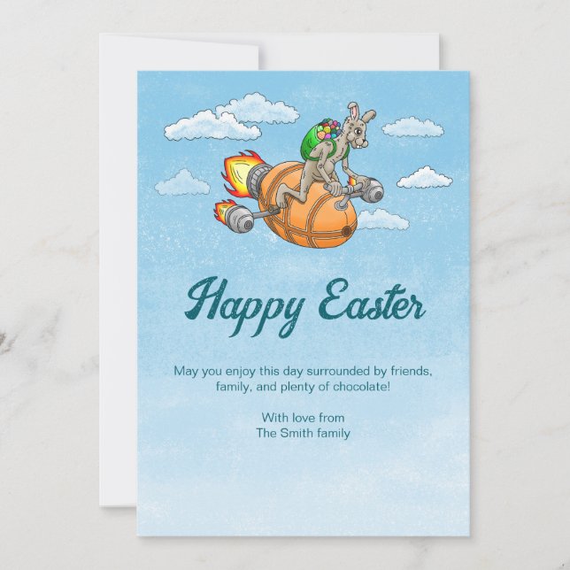Rocket Bunnys Påsk Julkort (Framsida)