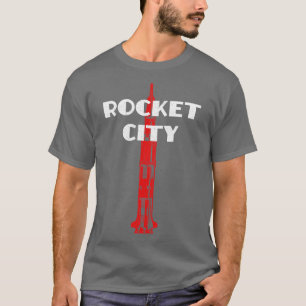 Rocket City Saturn V Huntsville AL Alabama Distres T Shirt