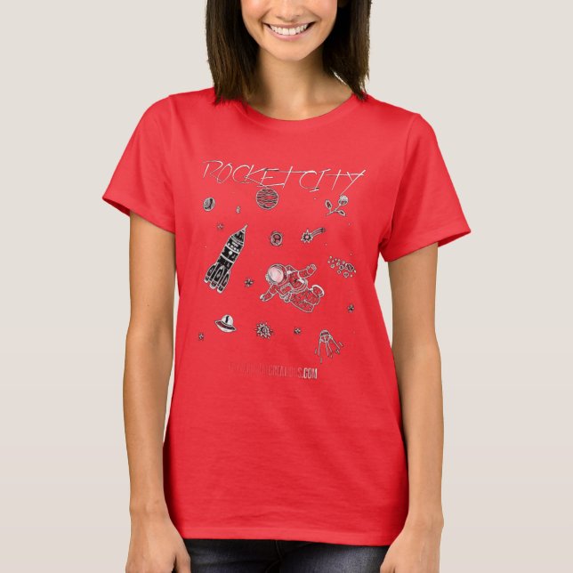 Rocket City Teckning 1 T Shirt (Framsida)