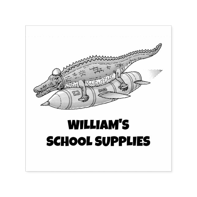 Rocket Crocodile Självfärgande Stämpel (Design)