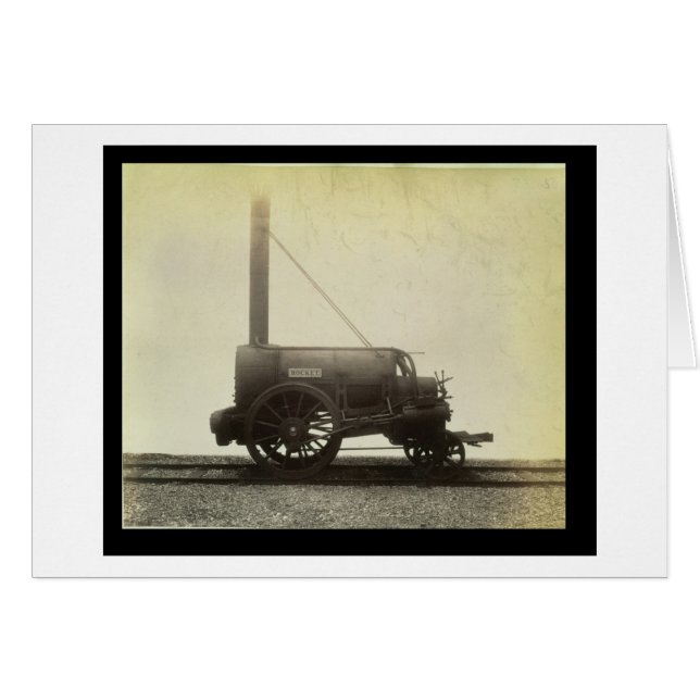 "Rocket" designad av George Stephenson (1781-1) Hälsningskort (Framsidan Horizontal)