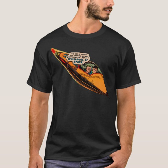 Rocket Earthliner Tecknad Bok Rymden T Shirt (Framsida)