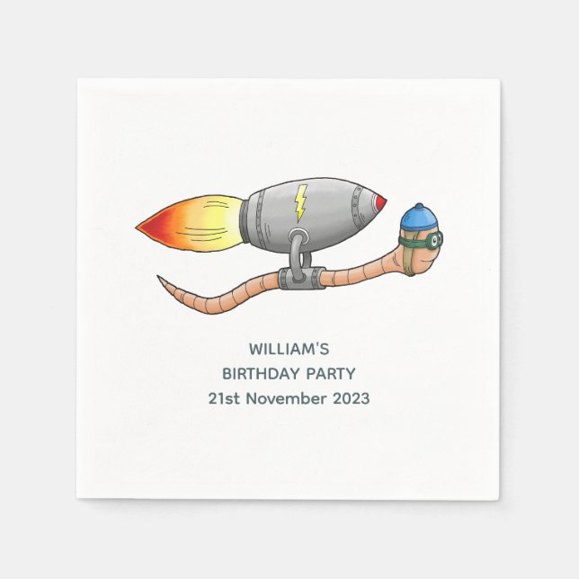 Rocket Earthworm Pappersservett (Framsidan)