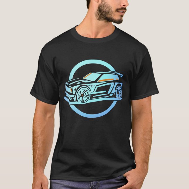 Rocket Fennec Car Soccer T Shirt (Framsida)