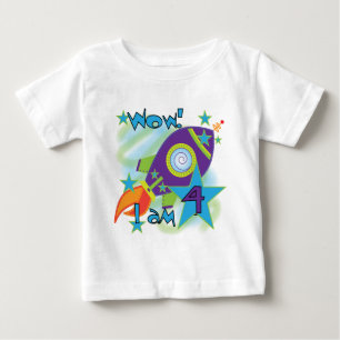 Rocket Frakt 4e födelsedagen T-shirts och presente