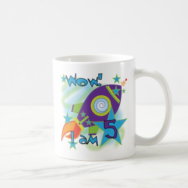 Rocket Frakt 5:e födelsedag T-shirts och gåvor Kaffemugg (Höger)