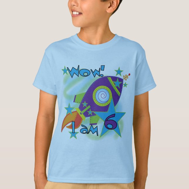 Rocket Frakt 6e Birthday Tshirts och Gifts (Framsida)