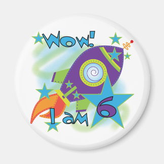 Rocket Frakt 6e Birthday Tshirts och Gifts Magnet