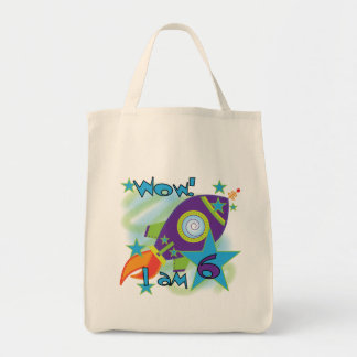 Rocket Frakt 6e Birthday Tshirts och Gifts Tygkasse