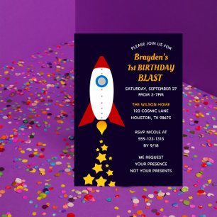 Rocket Frakt Birthday Blast Party Inbjudningar