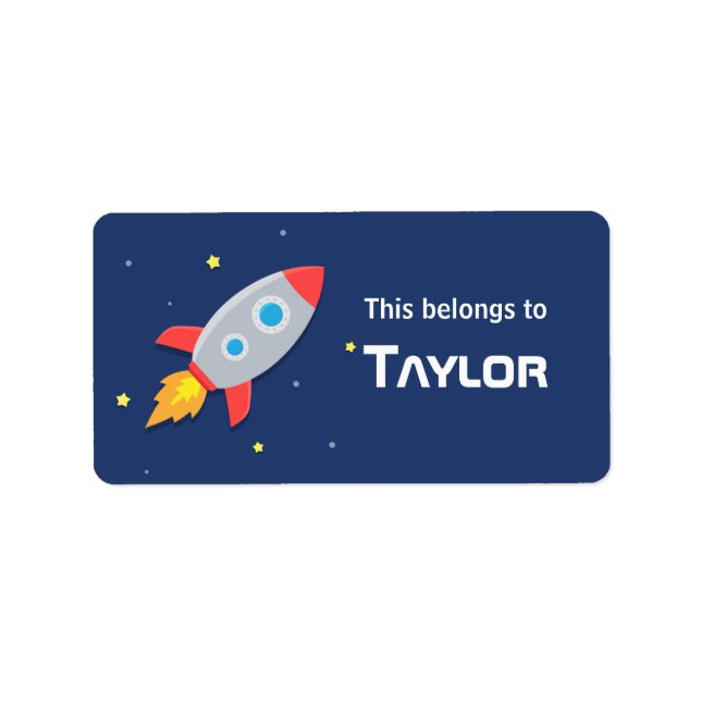 Rocket Frakt Blast in i Rymden, För barn Adressetikett (Framsidan)