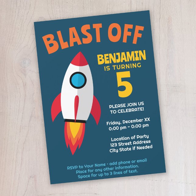Rocket Frakt - Födelsedagsfest för omedelbar nedla Inbjudningar (Cute rocket ship birthday party invitation)