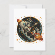 Rocket Frakt Fransk Bulldog Astronaut