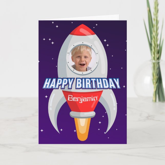 Rocket Frakt Photo Anpassningsbar Kort (Framsida)