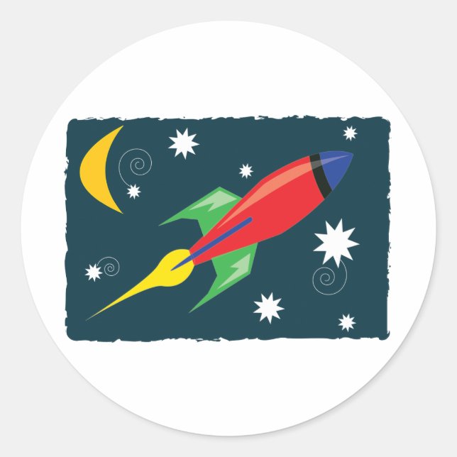 Rocket Frakt Runt Klistermärke (Framsida)