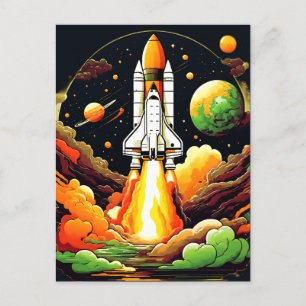 Rocket Frakt Rymden vykort