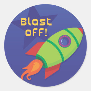 Rocket Frakt Sticker Runt Klistermärke