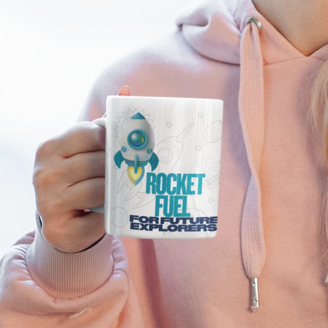 Rocket Fuel för prospekterare Blåbarnskeramiskt mu Kaffemugg (Skapare uppladdad)